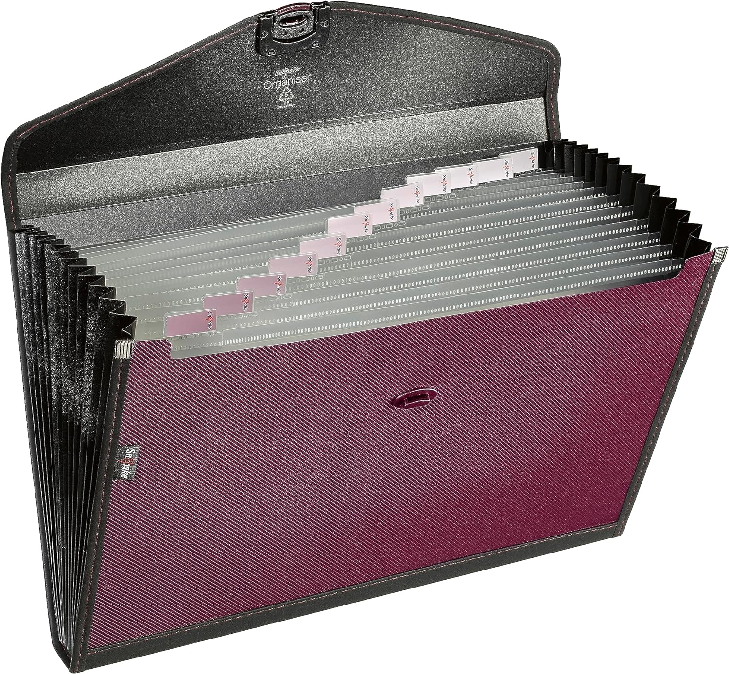 Snopake Foolscap/A4+ Zeon Ruby 13-Part Expanding Organiser