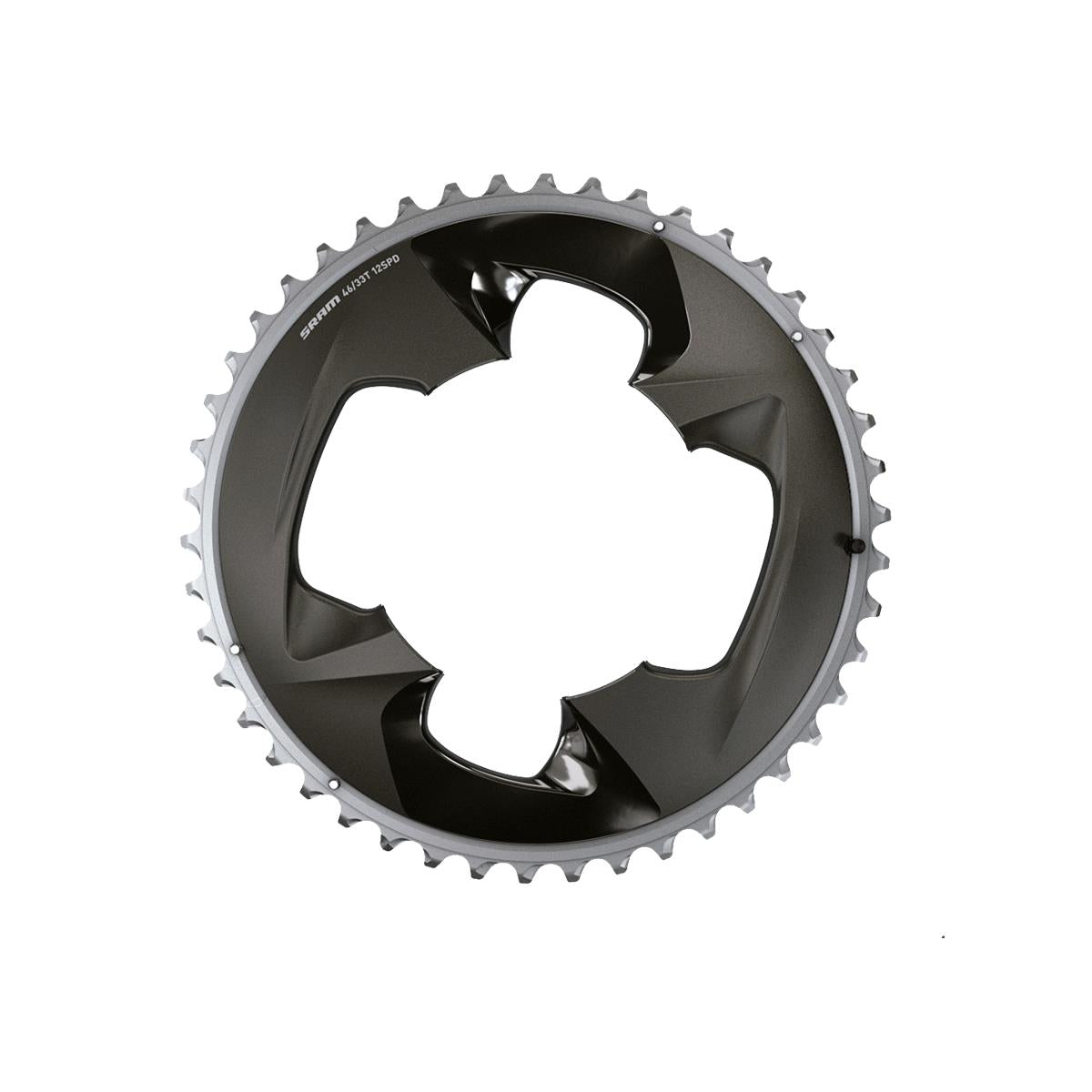 SRAM Chain Ring Road 107Bcd 2X12 Force With Cover Plate Polar Grey 12Speed 48T
