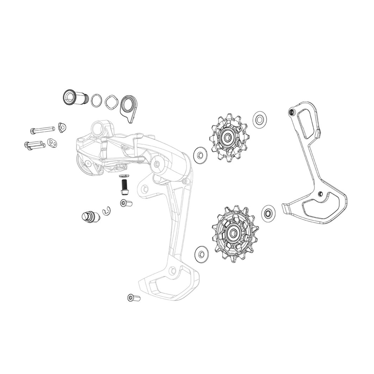 SRAM Rear Derailleur Cover Kit Clutch Including Screw GX Eagle Axs Black
