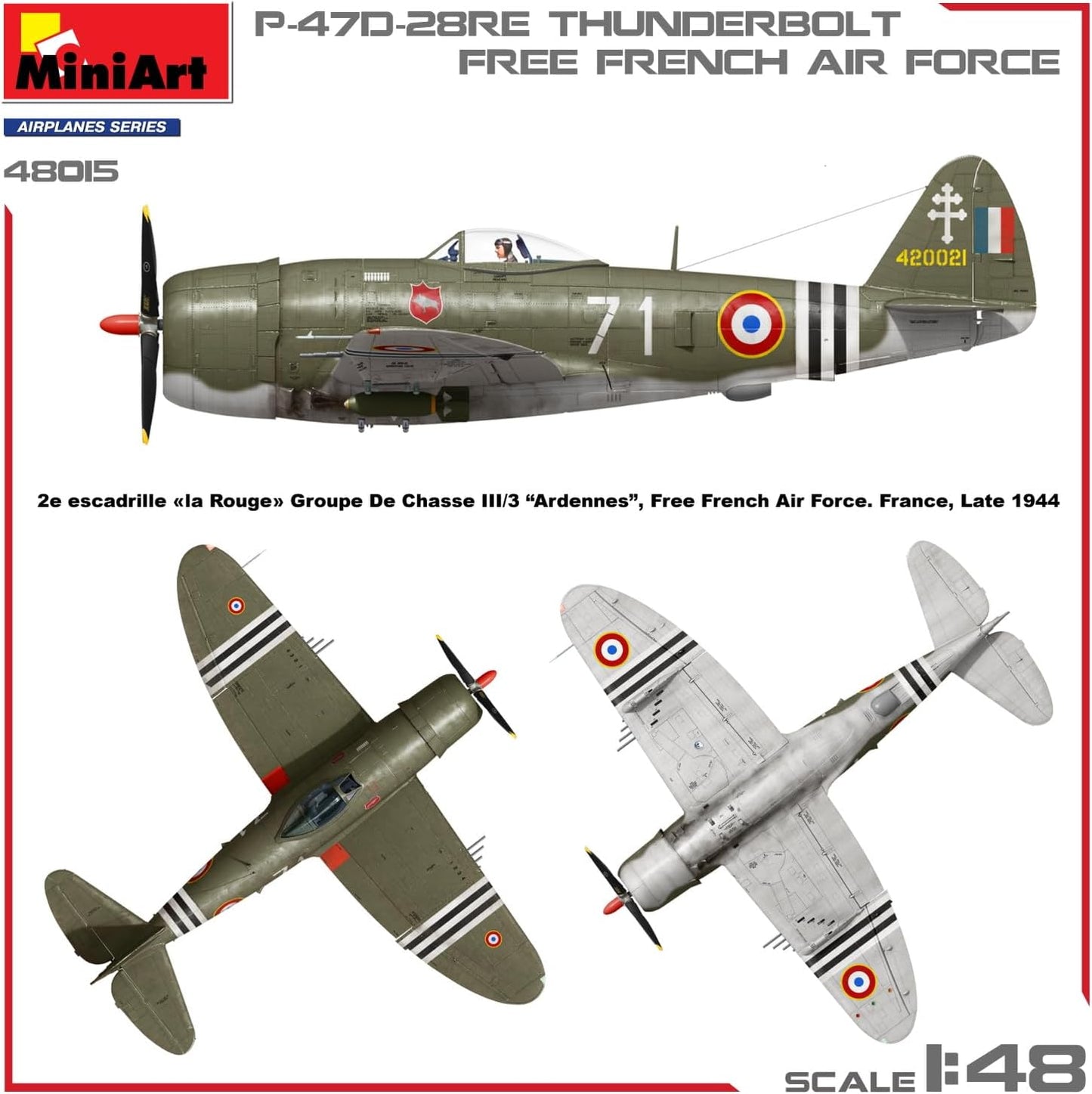 Miniart 1:48 - P-47D-28RE Thunderbolt, Free French Basic