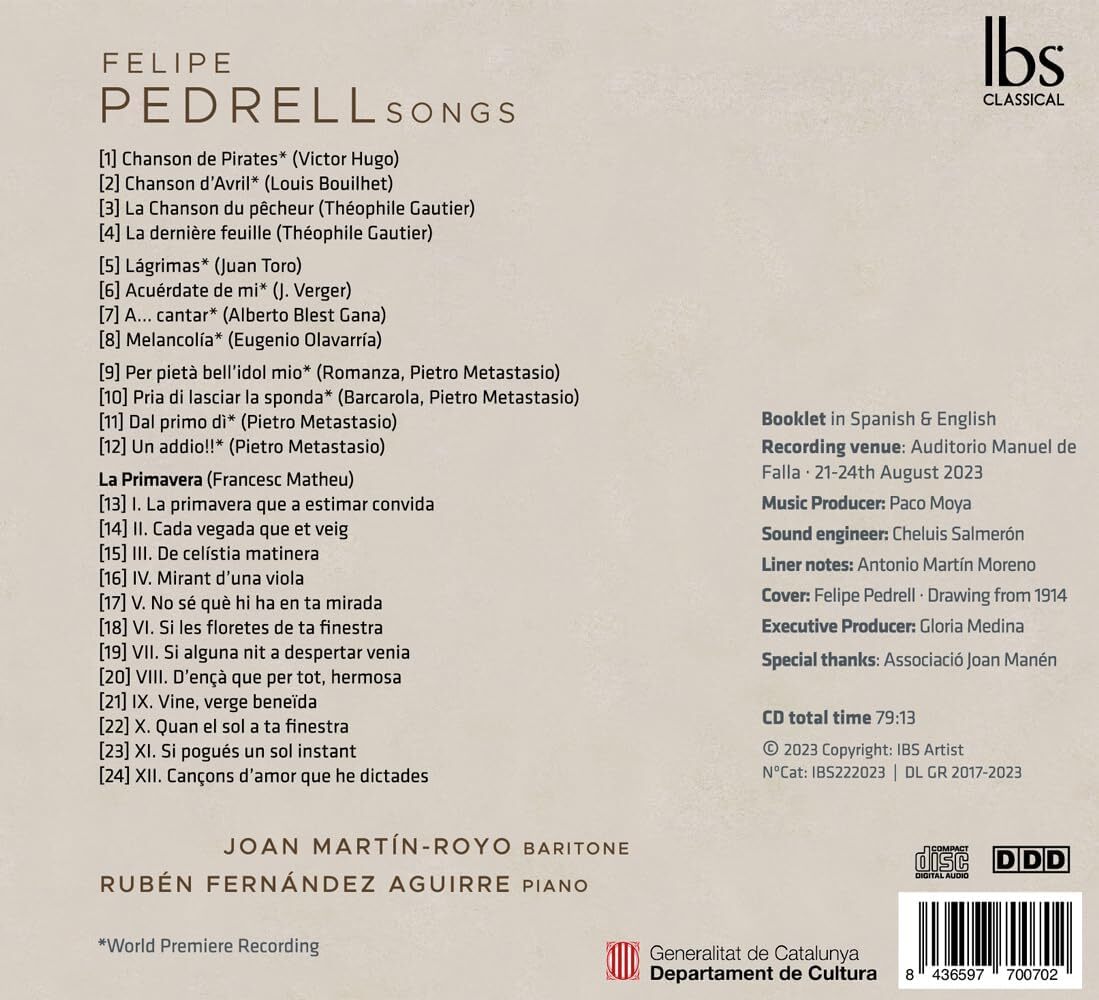 Pedrell: Songs