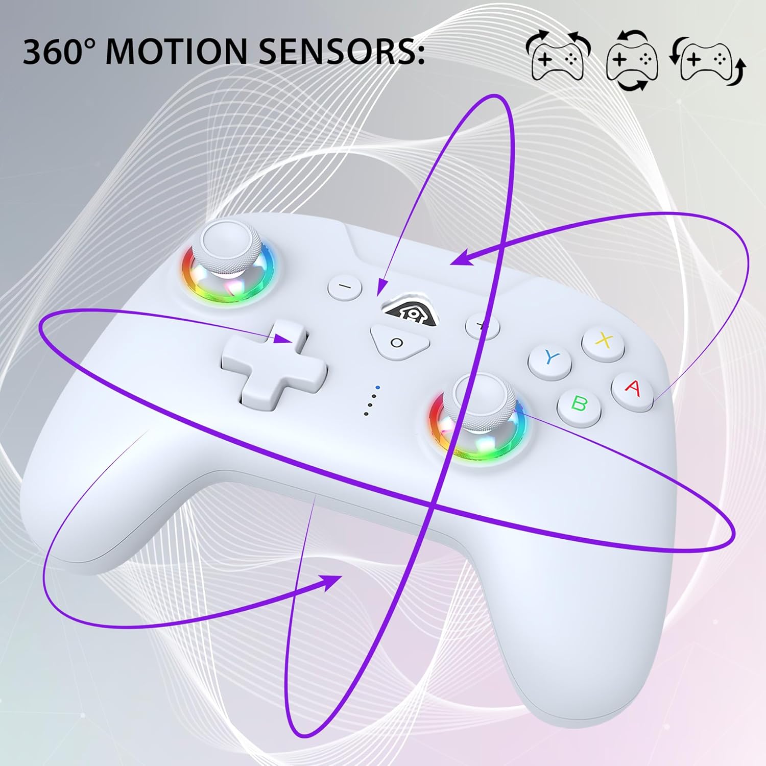 Subsonic – Wireless controller for Switch and Switch Oled – Gamepad bluetooth controller with LED, vibrations ant 6 axis gyro - White
