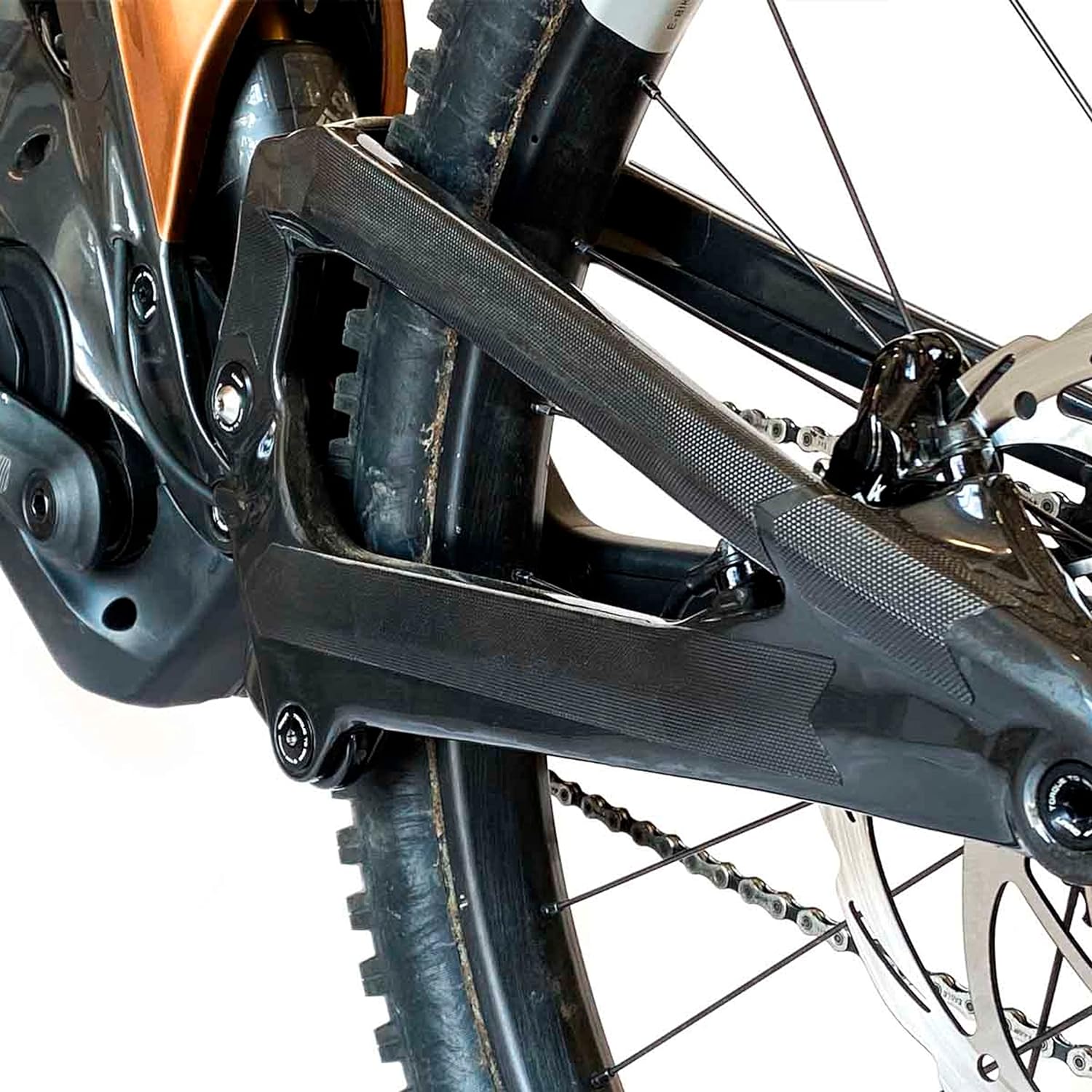 All Mountain Style | E-Bike MTB Frame Protector | Electric Bike Frame Adhesive Protector | Protects Your Bike from Scratches and Bumps | Clear Model