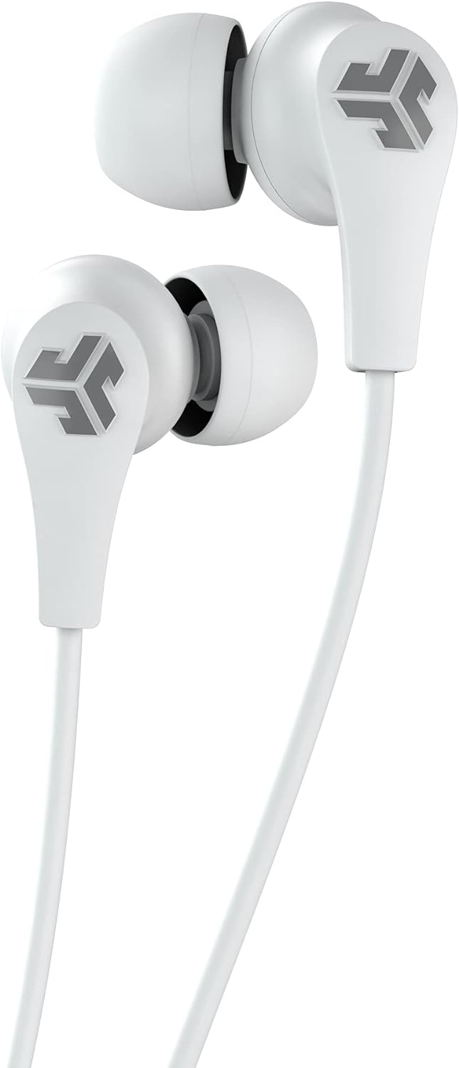 JLab JBuds Pro Bluetooth Earbuds Wireless, Best Fit Pro Earbuds with Noise Isolation, Titanium 10mm Drivers, Custom Fit Gel Tips and Cush Fins - Bluetooth Earphones With Microphone, White