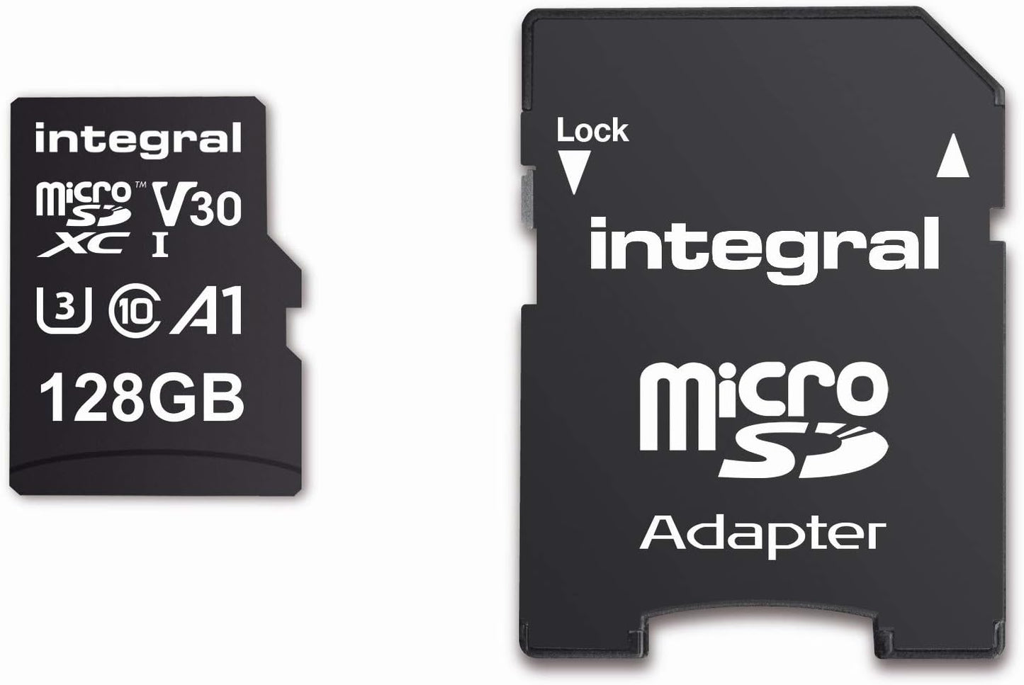 Integral 128GB UHS-1 U3 CL10 V30 100MB/s 4K Video MicroSDXC Memory Card