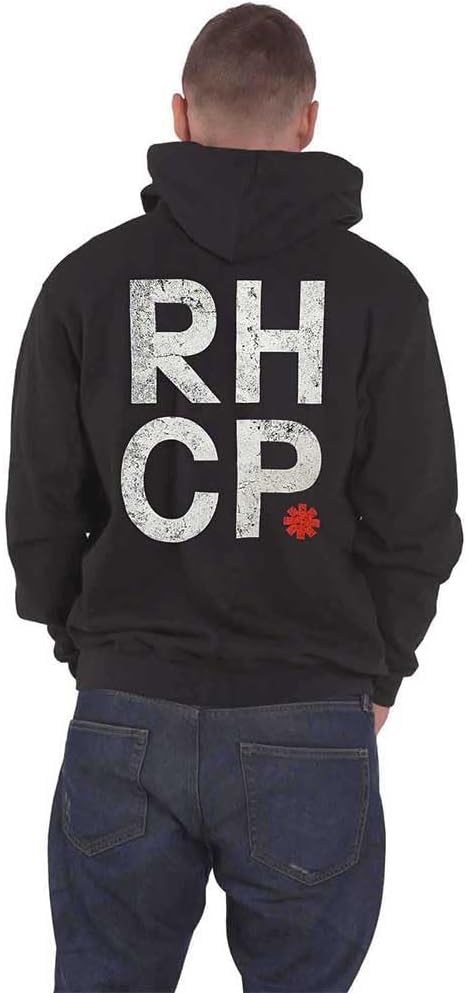 Rock Off officially licensed products Red Hot Chili Peppers Red Asterisk Zipped Hoodie XL Black