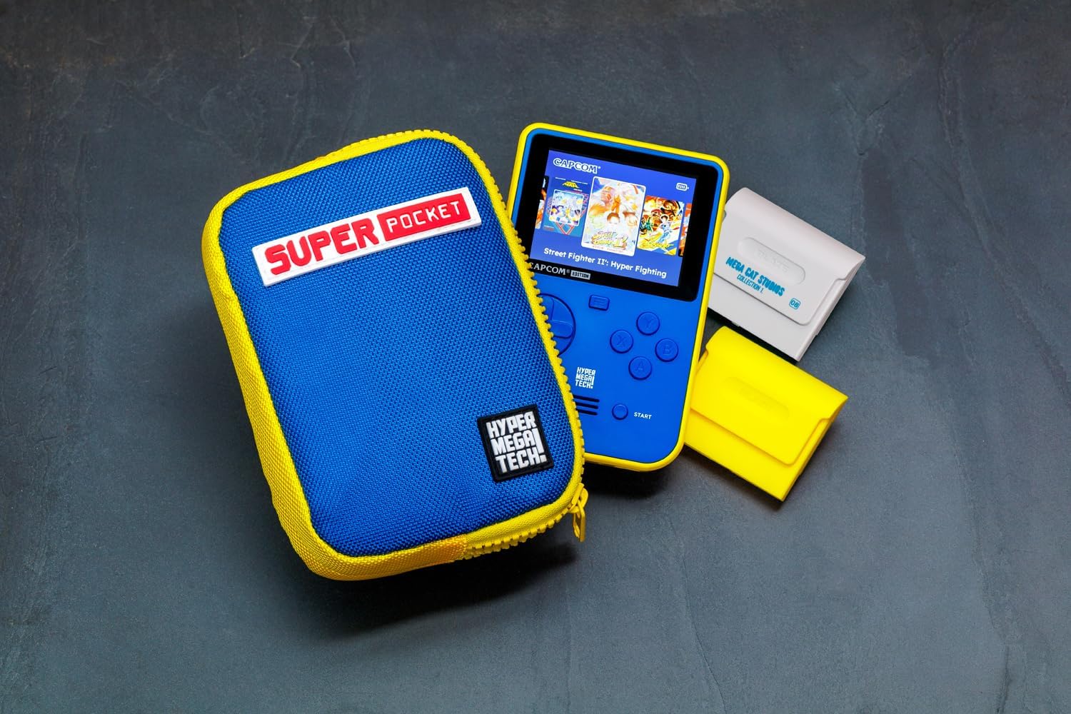 Blaze Evercade Hmt Super Pocket Fabric Case - Blue/Yellow