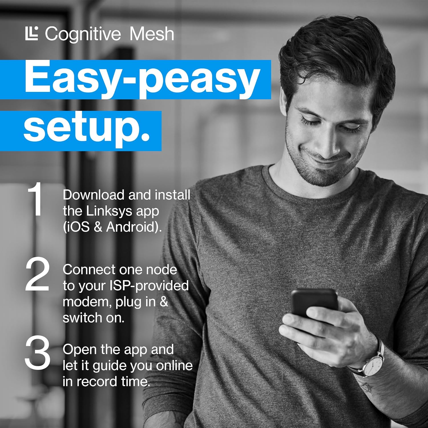 Linksys Velop Pro WiFi 6E Mesh System MX6201-KE - Cognitive Mesh Router with 6 Ghz Band Access & 5.4 Gbps True Gigabit Speed - Whole-Home Coverage up to 3,000 sq. ft. & 200 Devices - 1 Pack WiFi 6E 1 Pack