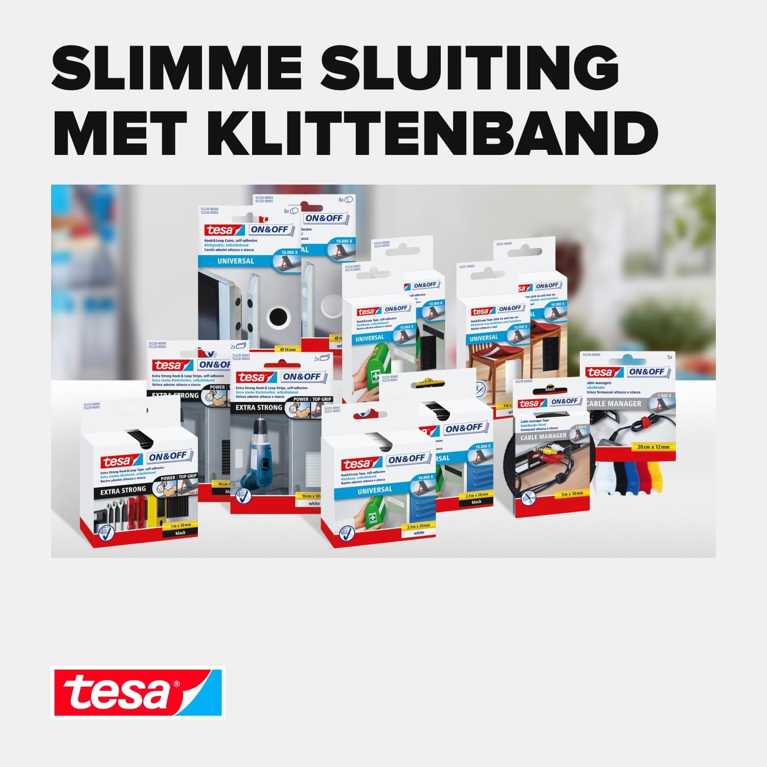 tesa® Klettband/55224-00003-00, weiB, 1mx20mm