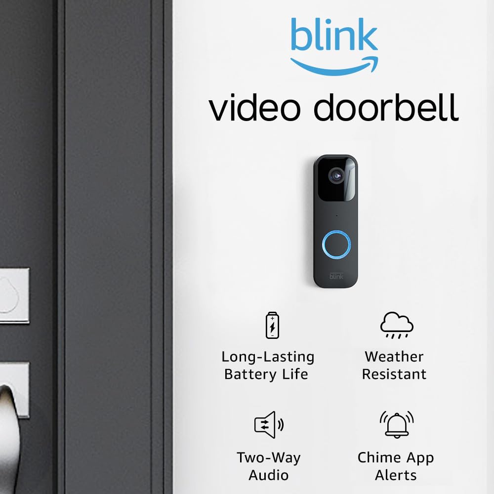 Blink Video Doorbell | Two-Way Audio, Hd Video, Motion And Chime App Alerts And Alexa Enabled Wired Or Wire-Free (Black