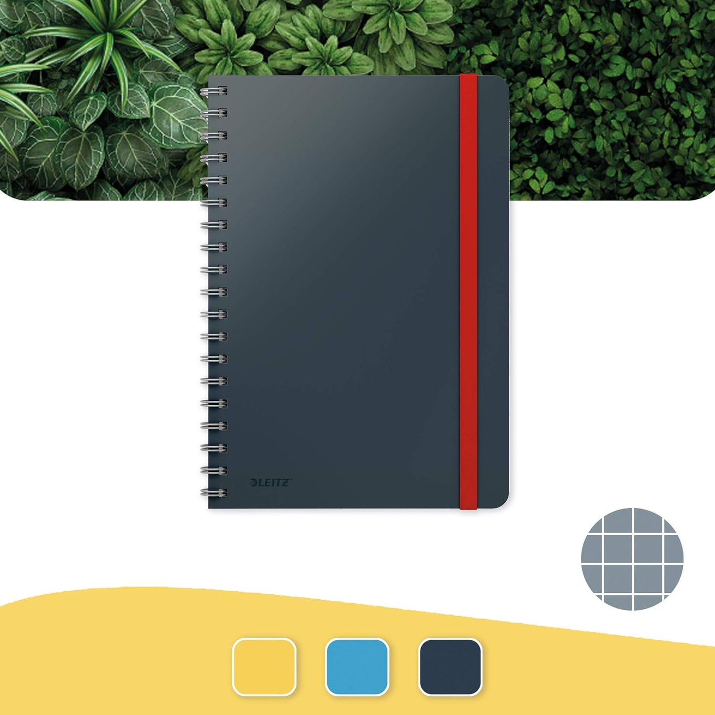 Leitz - Cosy Notebook Spiral Ridge Large Grey - Squared