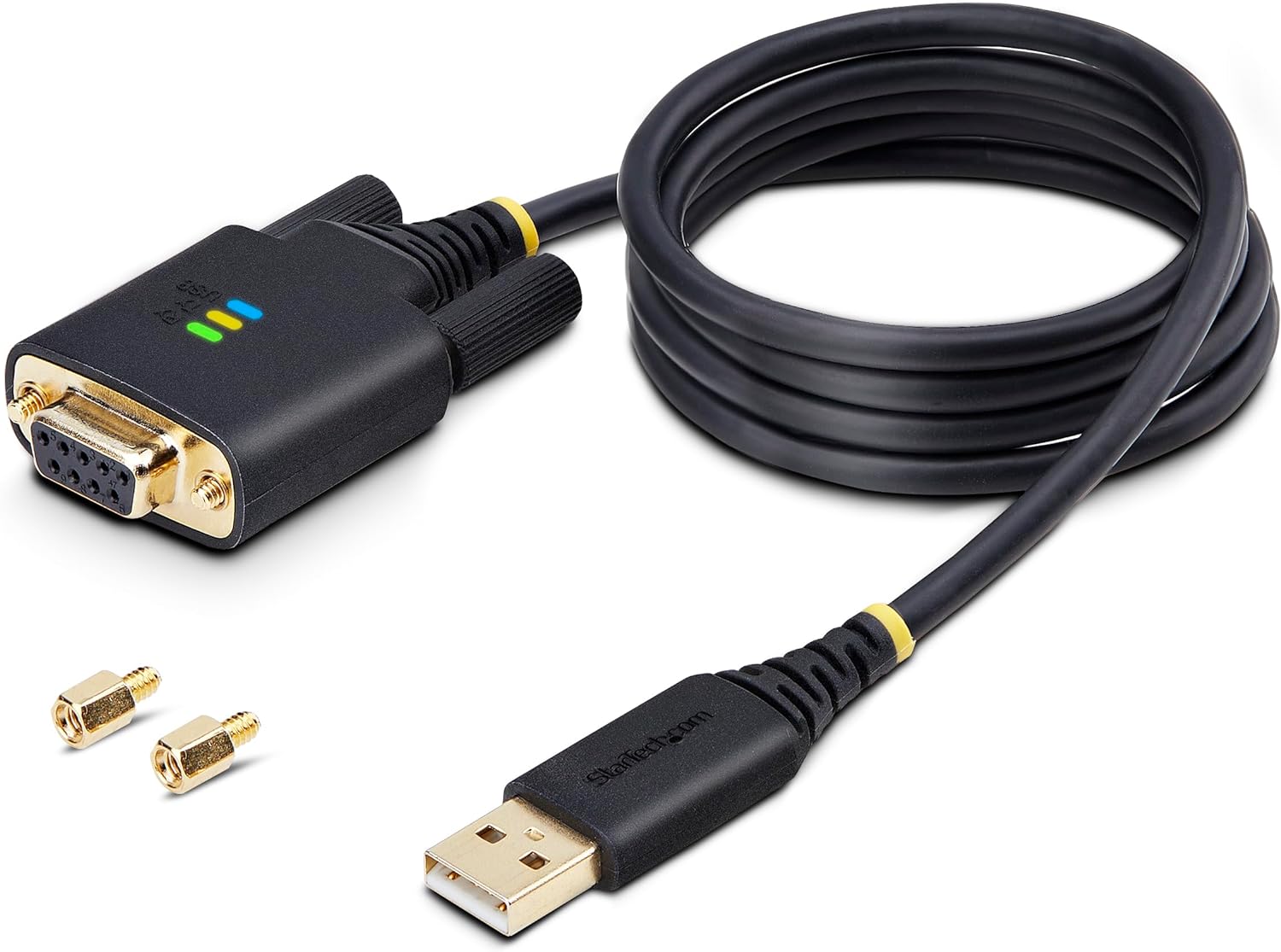 StarTech.com Cable Adaptador USB a Serie de Módem Nulo RS232 1m - Retención COM - FTDI - USB DB9 - Tornillos Intercambiables