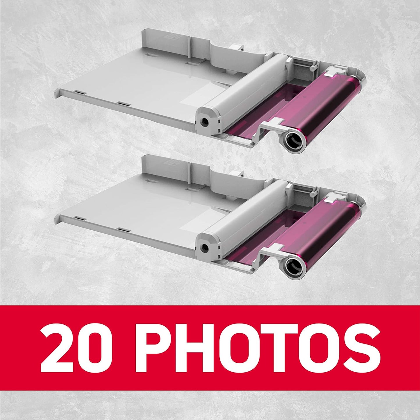 Agfa PHOTO Cartridge and Paper 20 Photos 5.4 x 8.6 cm AMC20 Compatible Photo Realipix Mini S, Realipix Mini P, Kodak Mini Printer 2, Kodak Mini Shot,Grey