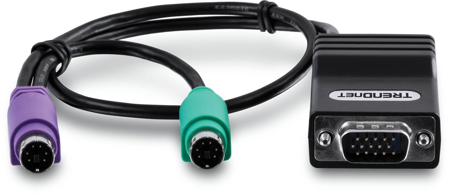 TRENDnet TK-CAT5P CAT5 PS/2 Server Interface Modul (verbindet CAT5 KVM Switch, PS/2, VGA, Cat5/CAT5e/CAT6, Windows/Linux/Sun) PS2-Kabel