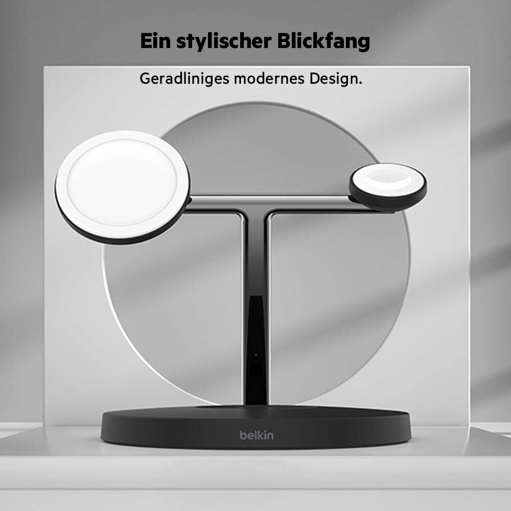 Belkin Drahtloses 3-in-1-Ladegerat mit MagSafe 15W
