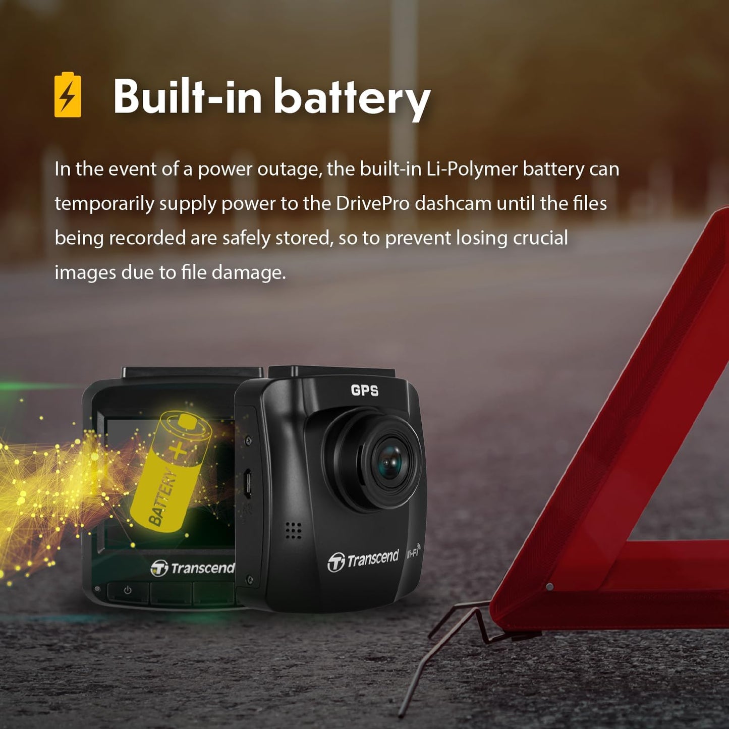 Transcend Dashcam - DrivePro 250-64GB (Saugnapfhalterung