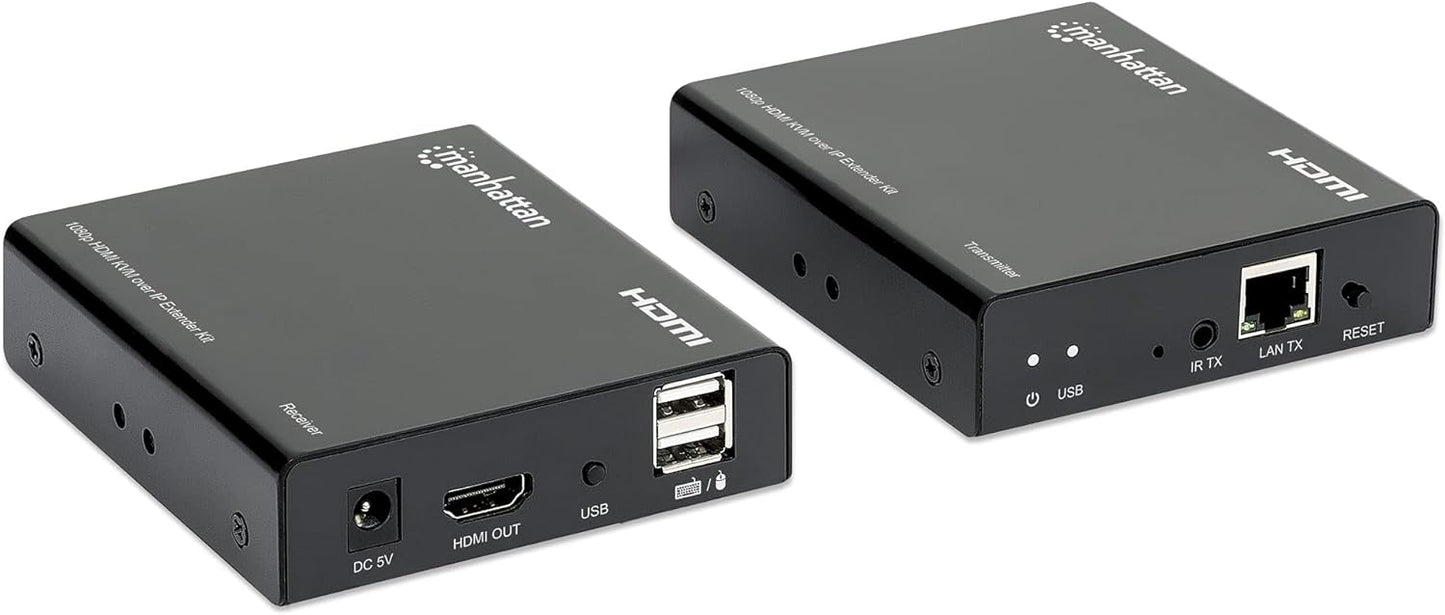 Manhattan 207683 Extender HDMI KVM Over IP 1080p bis zu 120m schwarz