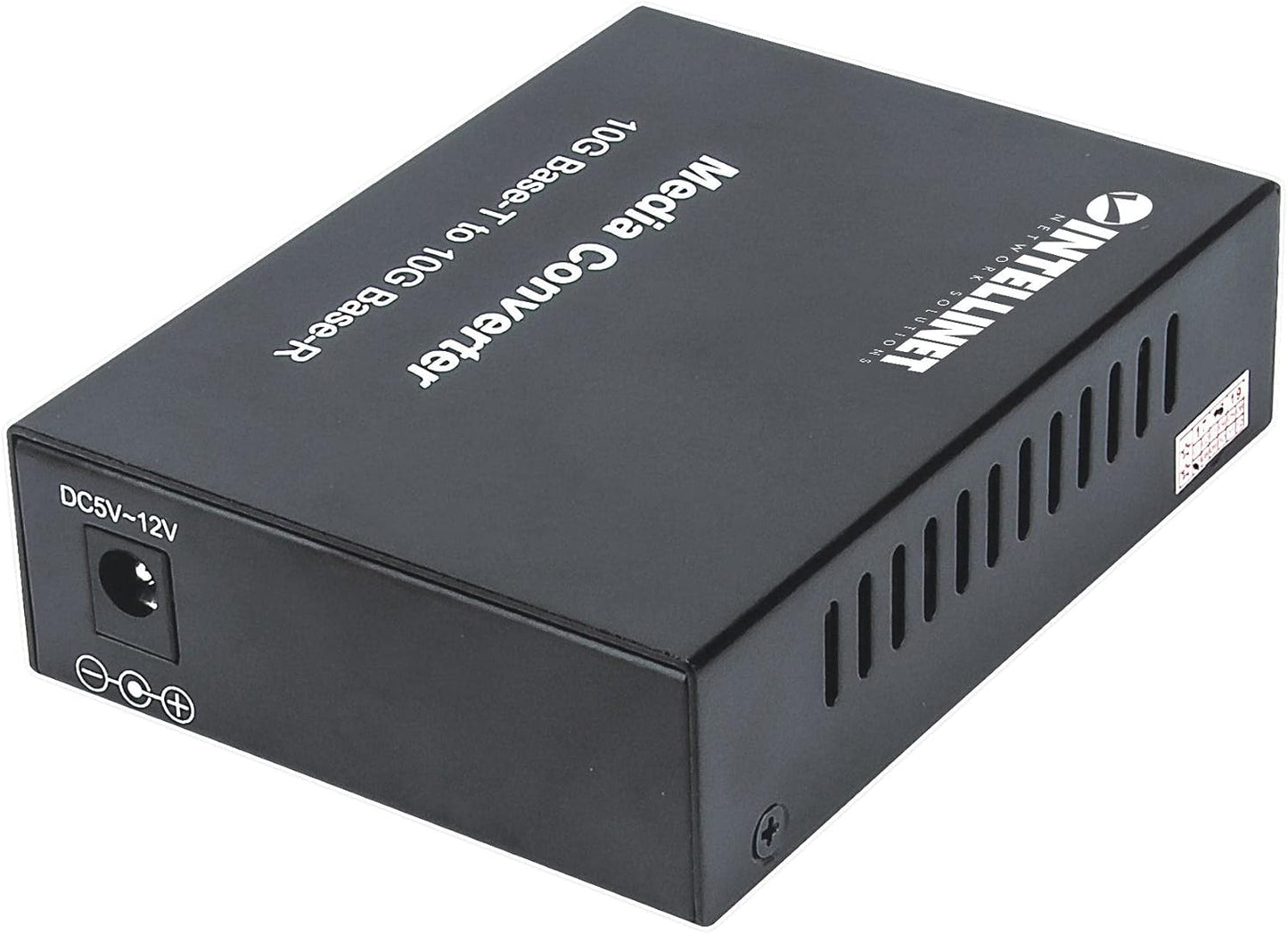 Intellinet 508193 10GBase-T to 10GBase-R Media Converter, 1 x 10 GB SFP+ Slot, 1 x 10GB RJ45 Port, Black