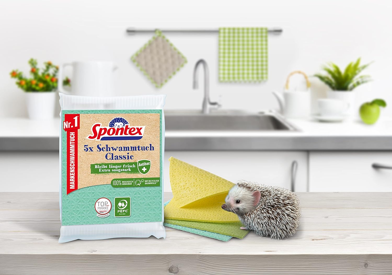 Spontex Schwammtuch Classic, 5 Stück Schwammtuch Classic 5er Pack