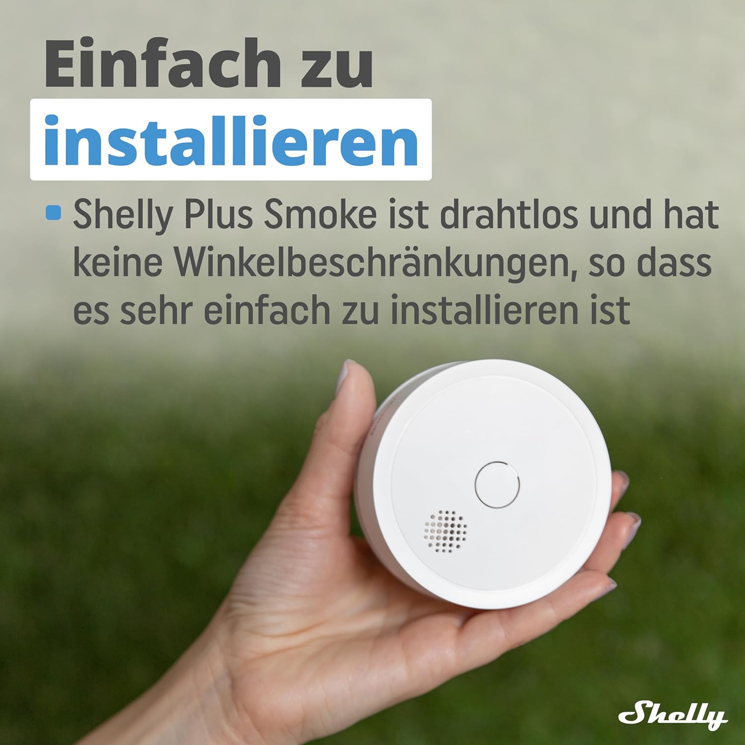 Shelly Plus Smoke | Smarter WLAN- und Bluetooth-Rauchmelder | Sofortige App-Benachrichtigung und akustische Warnungen | Feuermelder | EN 14604 | Einfach Einzurichten