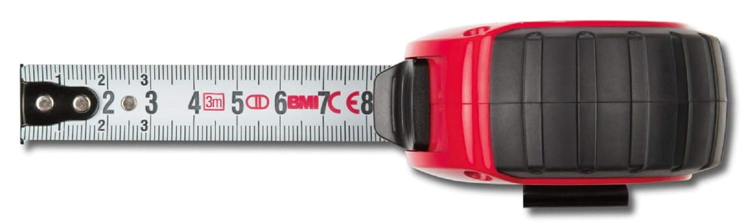 BMI 472341021 "TWO COMP" Pocket Measuring Tape, White/Black/Red, 3 m x 16 mm