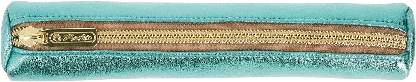 Herlitz 50033317 Round Mini Pencil Case Metallic Gold Turquoise