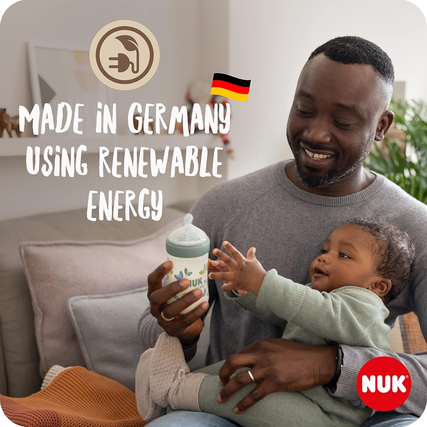 NUK for Nature Perfect Start Baby Bottle & Dummy Set, 0-6 Months, 100% Natural Raw Materials, 4 x Bottles (150 ml & 260 ml), 2 x Silicone Soothers, BPA-Free, 6 Count Perfect Start Set Nuk for Nature