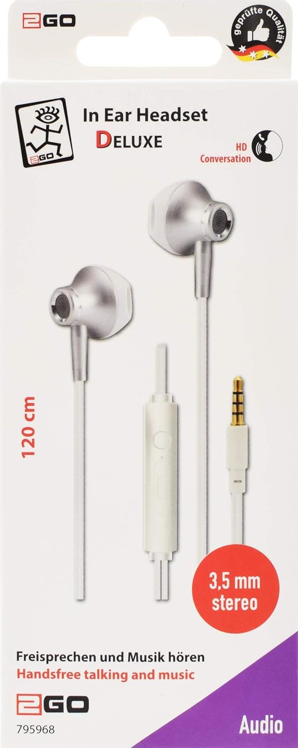 2GO In-Ear Stereo-Headset Deluxe - silber