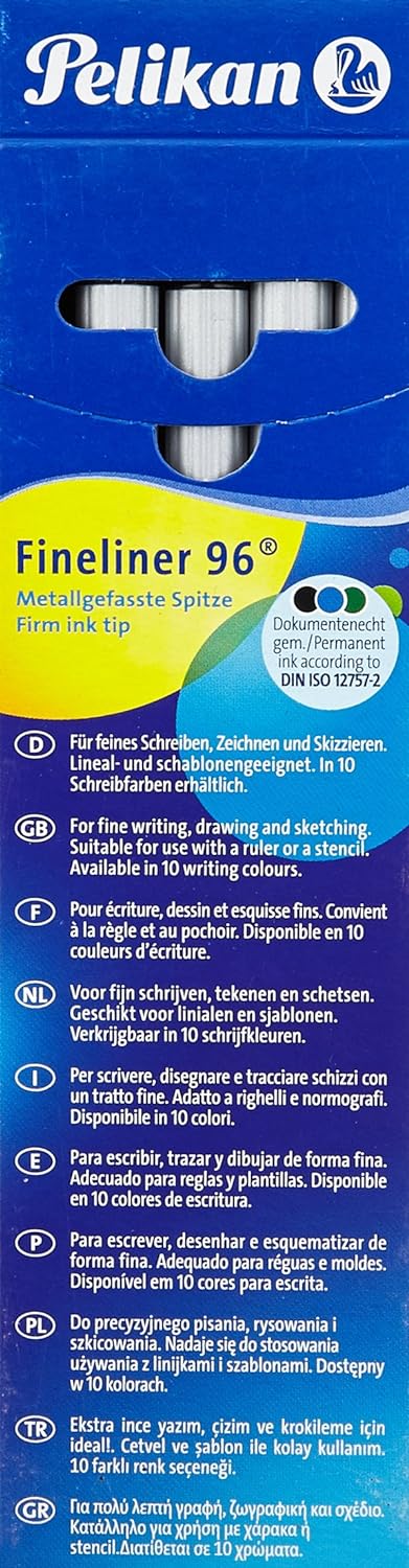 Herlitz Pelikan Fineliner 96® Blue, Pack of 10 in Box Pack of 10 Green