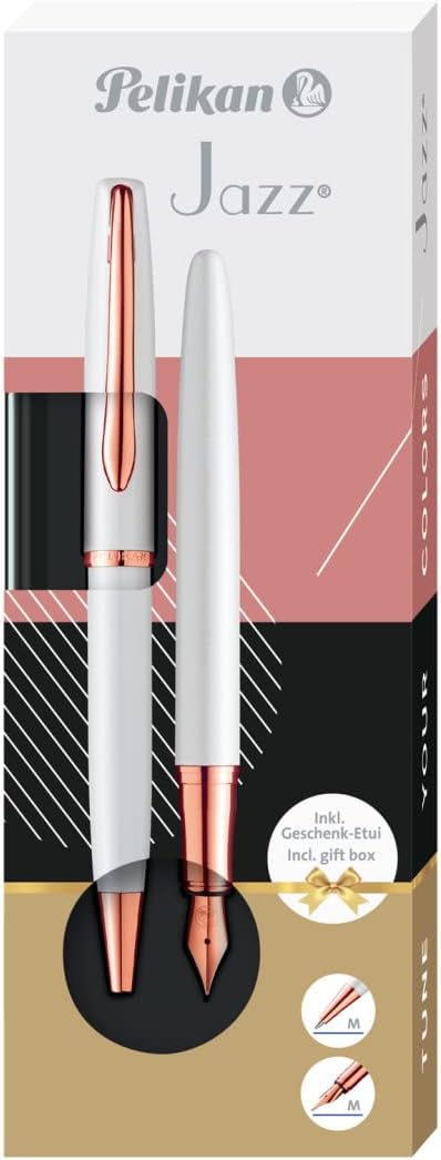 Pelikan SET - Ballpoint pen and Fountain pen Jazz Noble Elegance in Gift Box - Pearl