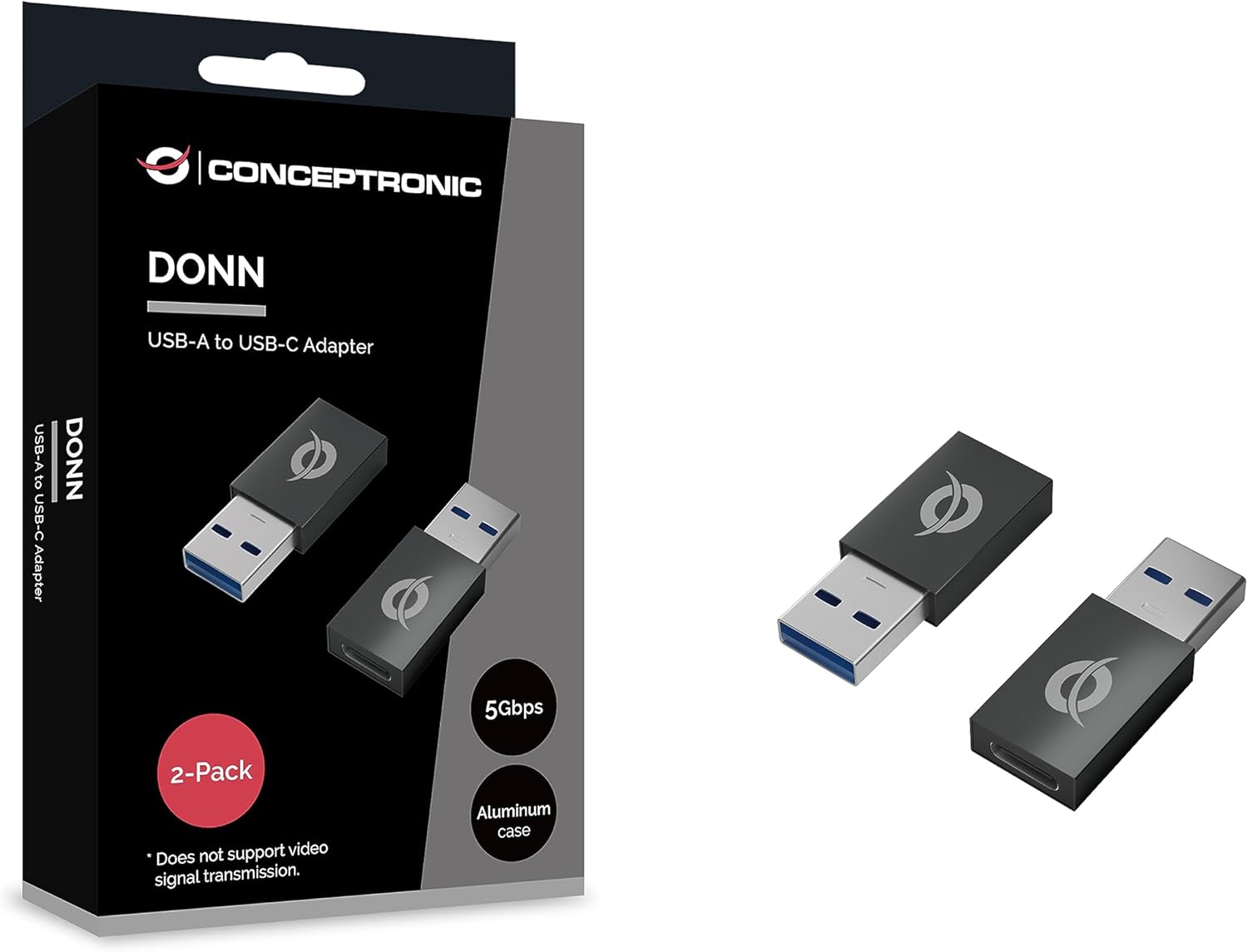 Conceptronic DONN10G USB A to USB-C Adapter 2 Pack USB 3.0