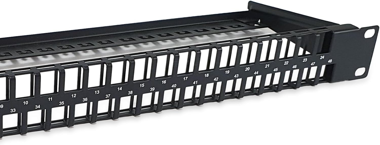 Equip 769258 48-Port Keystone Cat.6 Unshielded Patch Panel - Black