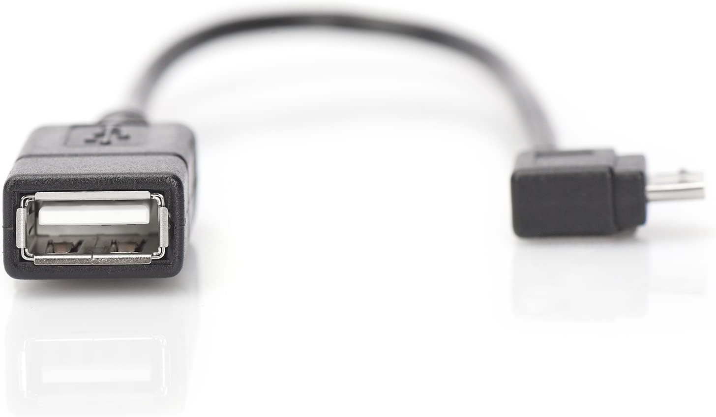 DIGITUS USB Adapter Cable 2-0.15 m - USB Micro B (m) to USB A (f) - 480 Mbps - USB Adapter - Black USB Micro B (m) // USB A (f) 0.15 m