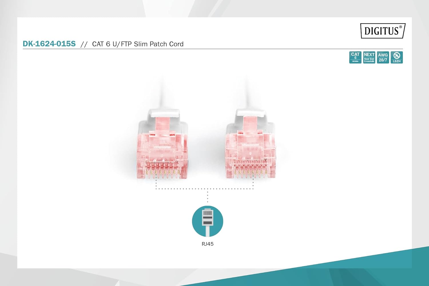 DIGITUS LAN Kabel Cat 6-1,5m - Slim - RJ45 Netzwerkkabel - U/FTP Geschirmt - Kompatibel zu Cat-6A - Grau Cat 6 - U/FTP - LSZH - Slim-Kabel 1,5 m - 1 Stück Grau