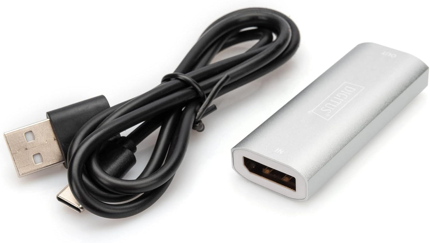 DIGITUS DisplayPort Repeater, 8K 30Hz, 4K 120Hz/60Hz, 30m Signal Extension