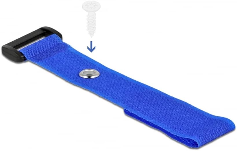 Delock Klett-Kabelbinder mit Schlaufe und Befestigungsöse L 190 x B 25 mm