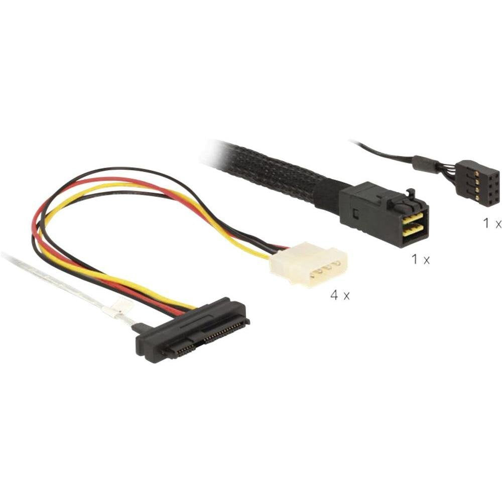 DeLOCK Cable Mini SAS HD SFF 8643 x4 Male to 4 x SAS 29 Pin SFF 8482 Female 0.5 m