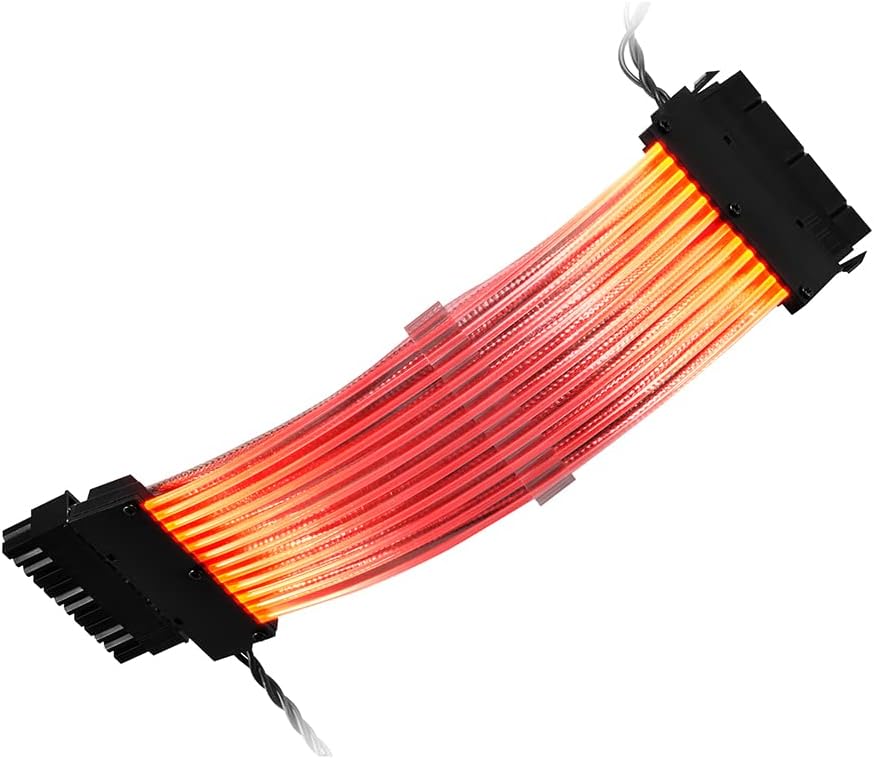 Sharkoon Power Cable, Shark Xtend 24 RGB Extension Cable - Black, 24-pin, 24.5 cm, Addressable RGB LEDs