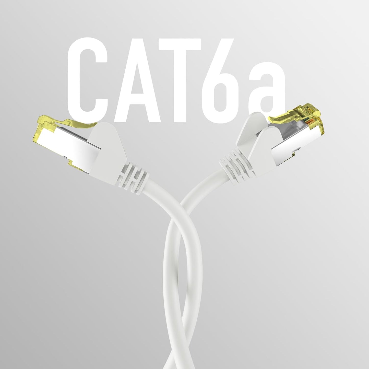 EFB-Elektronik - CAT. 6a Netzwerkkabel bis zu 10 Gbit - 25m LAN Kabel Ethernet Kabel Patchkabel mit Klinken-/Knickschutz - RJ45 Anschluss, S/FTP PIMF Schirmung - Weiß Weiß 25 m