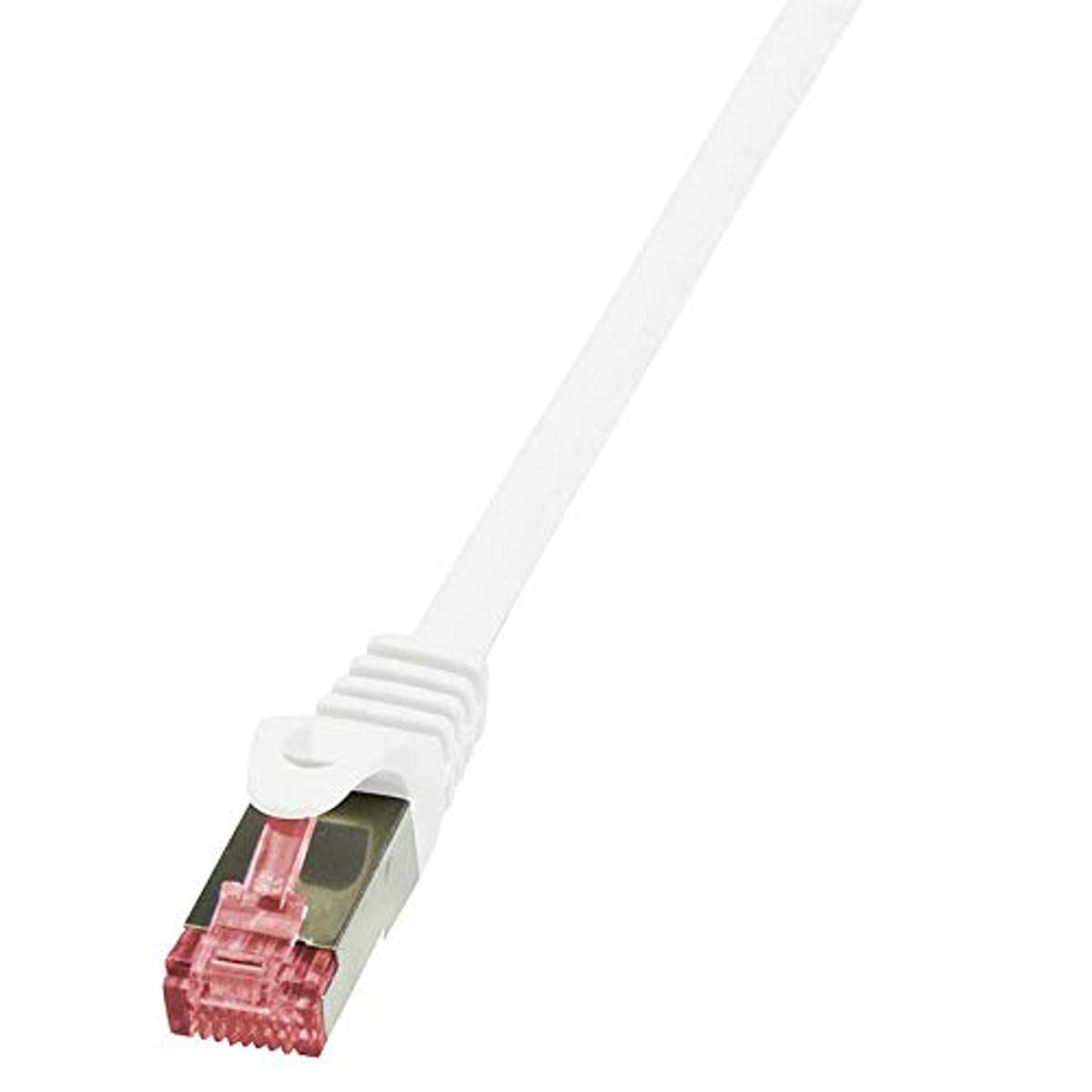LogiLink CQ2081S Cat.6 S/FTP PIMF PrimeLine Patch Cable, 7.50 Meter Length, White, White, 7.5 Meter Length