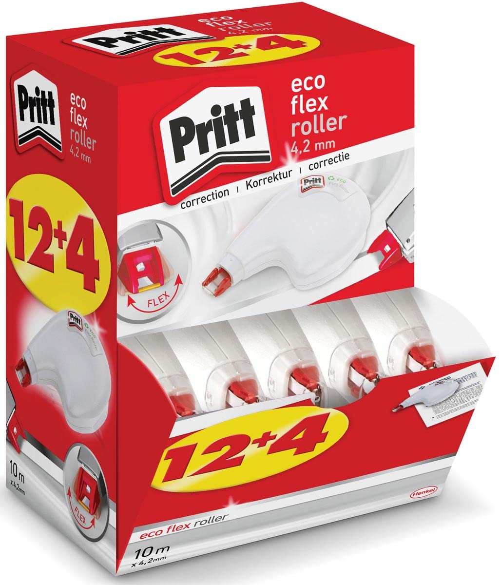 Pritt Eco Flex Correction Tape 4.2 mm x 10 m Multipack of 16 Set of 16