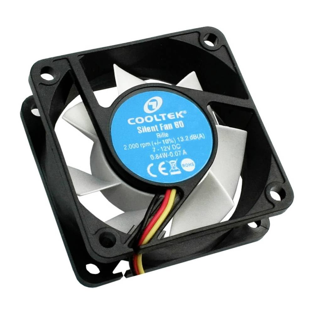 Cooltek Silent Fan 60, 60 mm Lüfter, Rifle-Bearing, 13,2 dBa, 2.000 U/min, 25,6 m³/h, 3-Pin Molex