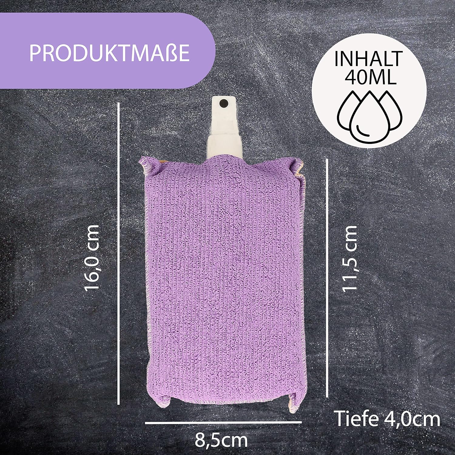 XANTOS Polsterreiniger Auto - Zisch und Wisch All-in-One Duo Schwamm inklusive 40ml Sprühflasche klein mit Reiniger für Auto, Wohnmobil oder Wohnwagen - Autopflege für zwischendurch