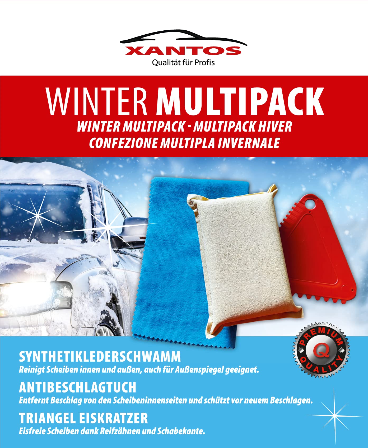 XANTOS Winter Multipack Schwamm,Antibeschlagtuch,E