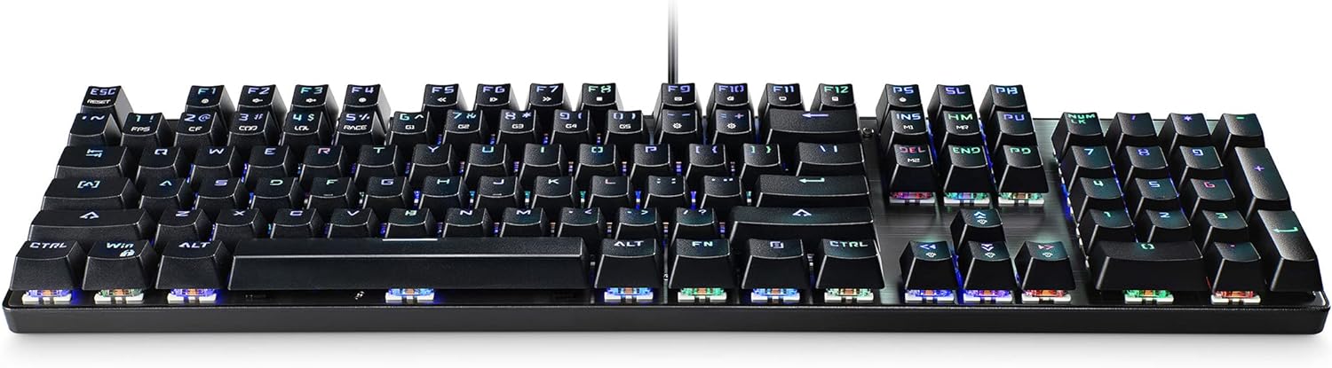 MediaRange Gaming-Tastatur 104-Tasten 14 Farbmodi