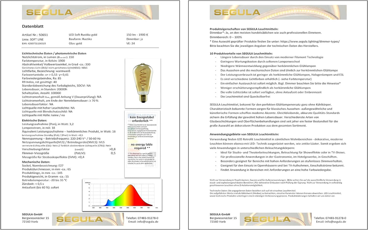 Segula LED Soft Rustika gold E27 3,2W 1900K dimmba