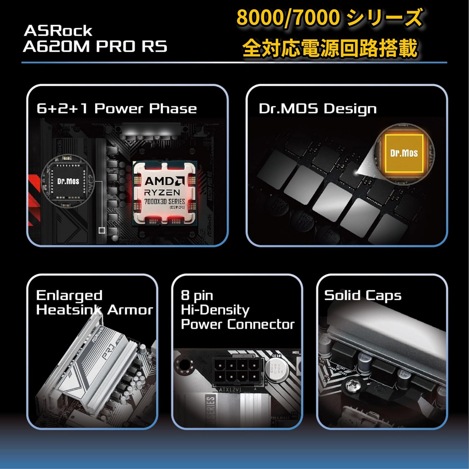ASROCK A620M Pro RS AMD A620 Emplacement AM5 micro ATX