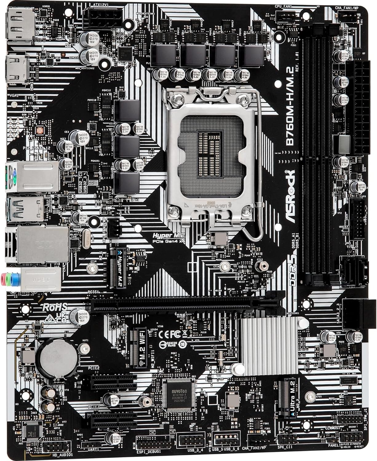 ASRock B760M-H/M.2 DDR5 (Intel LGA 1700) Micro ATX