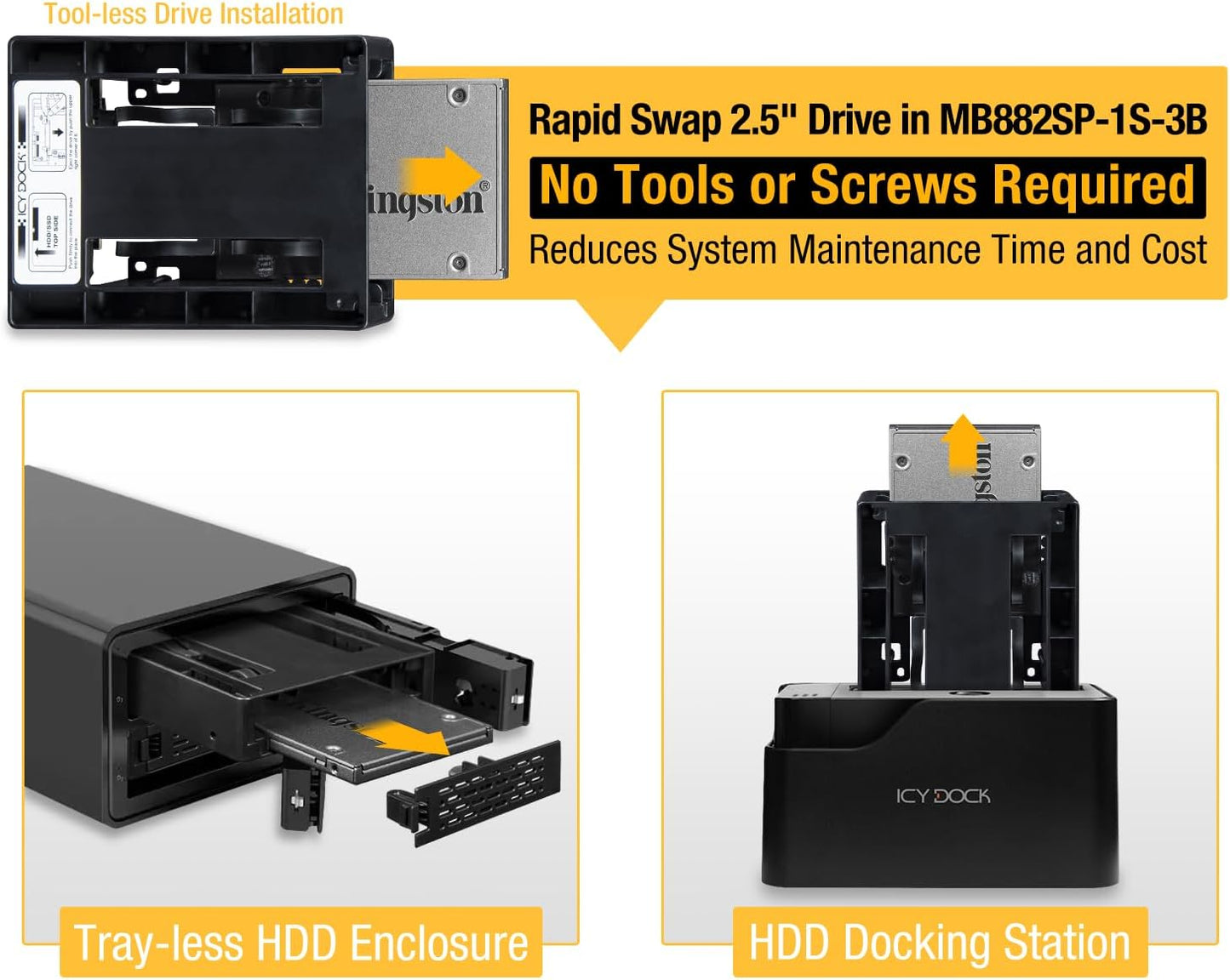 ICY DOCK EZConvert Lite MB882SP-1S-3B - 2,5" zu 3,5" SATA HDD/SSD Adapter - Zwei Stück