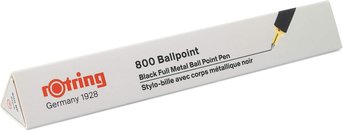 rOtring 800 Ballpoint Pen | Medium Point | Black Ink | Black Barrel | Refillable